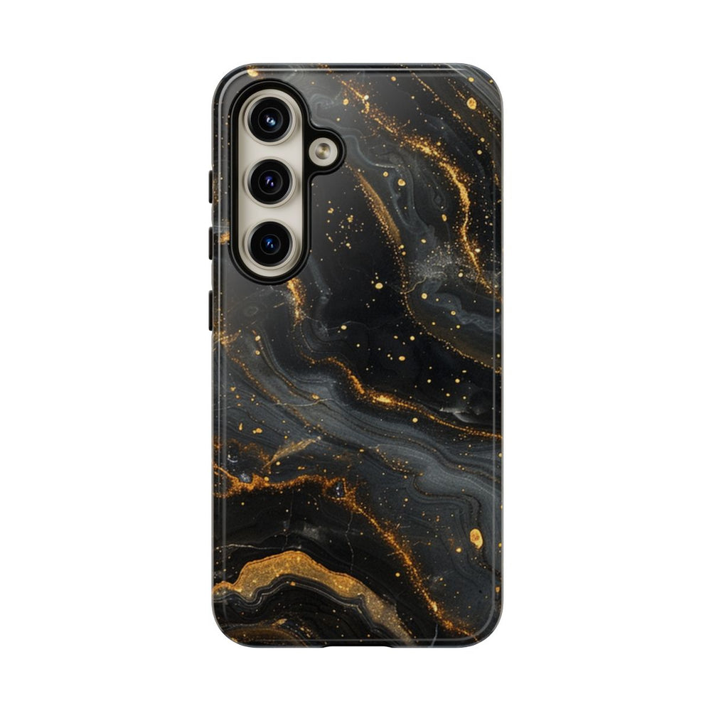 Zwart-Gouden Marmer Abstract Patroon