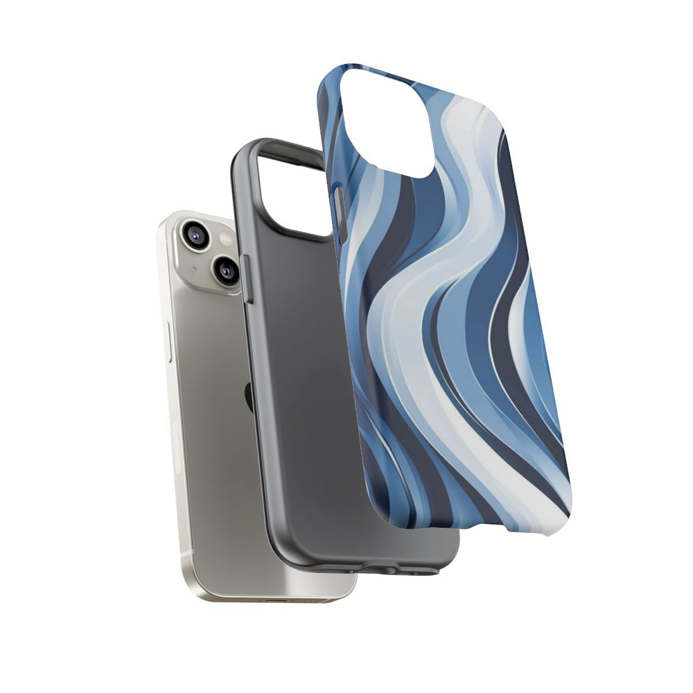 Modern Blauw Golfpatroon