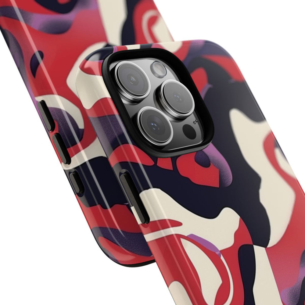 Abstract Rood-Zwart-Crème Patroon