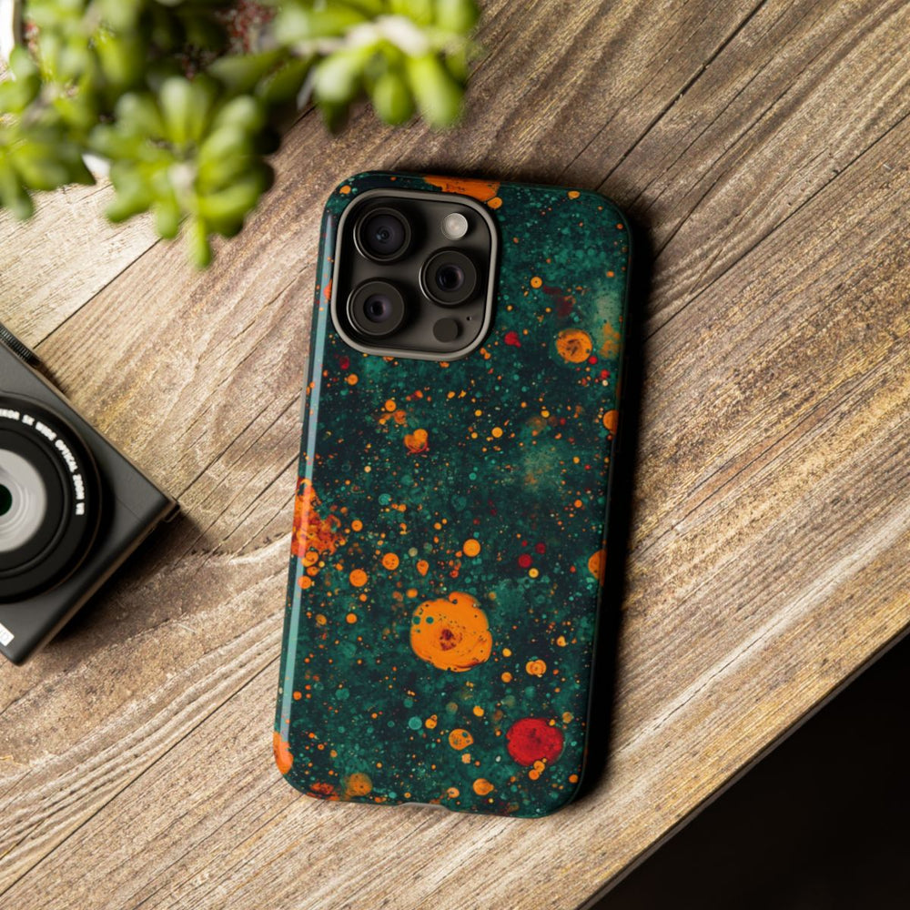 Abstracte Oranje en Teal Bellenpatroon