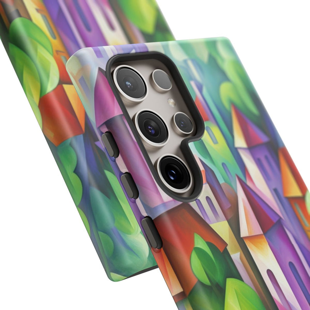 Kleurrijk Abstract Dorp met Landschap
