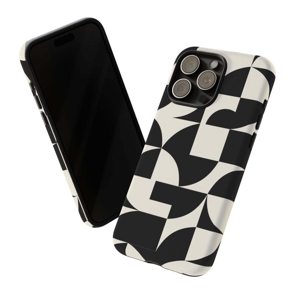 Zwart-Wit Geometrisch Abstract Patroon