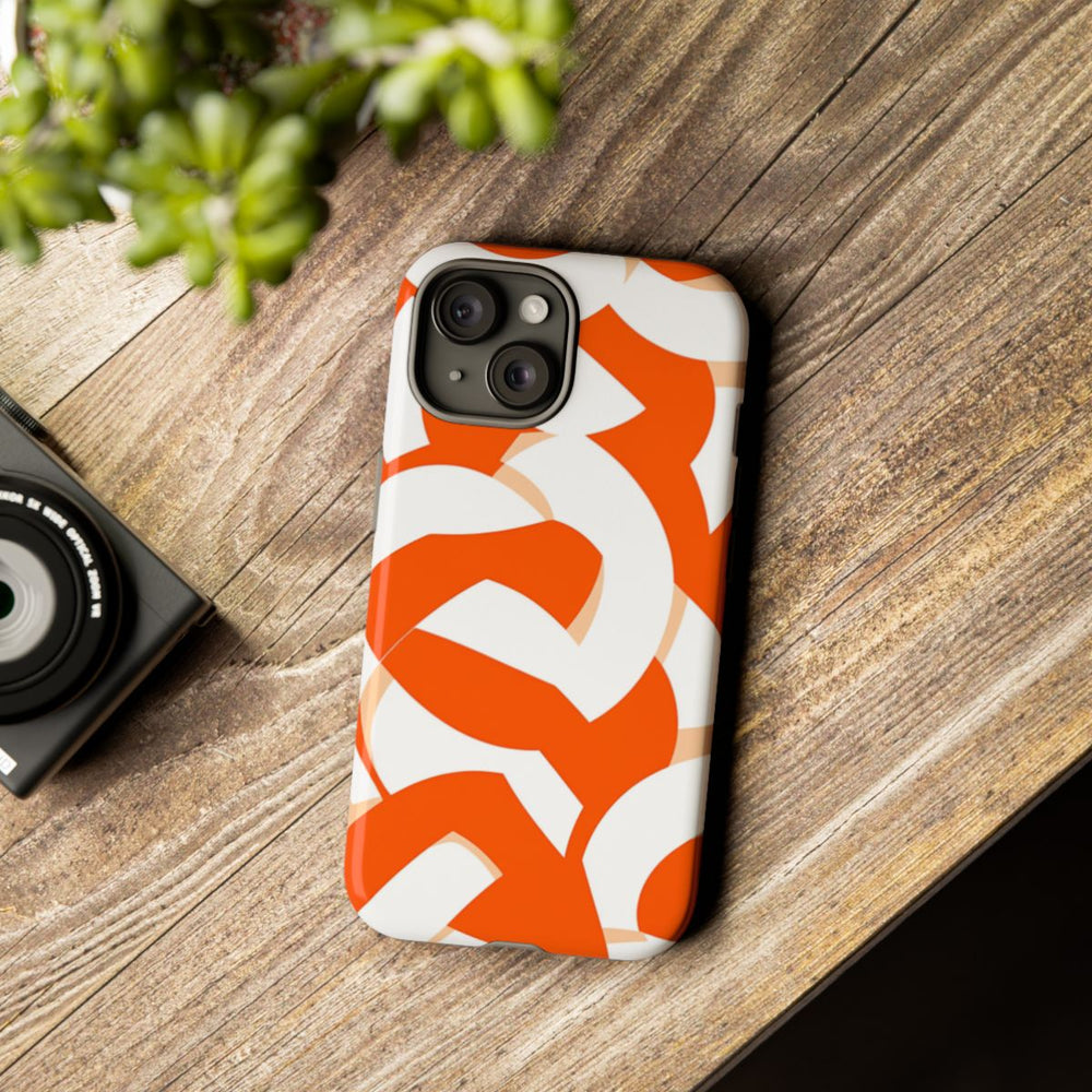 Oranje en Wit Geometrisch Patroon