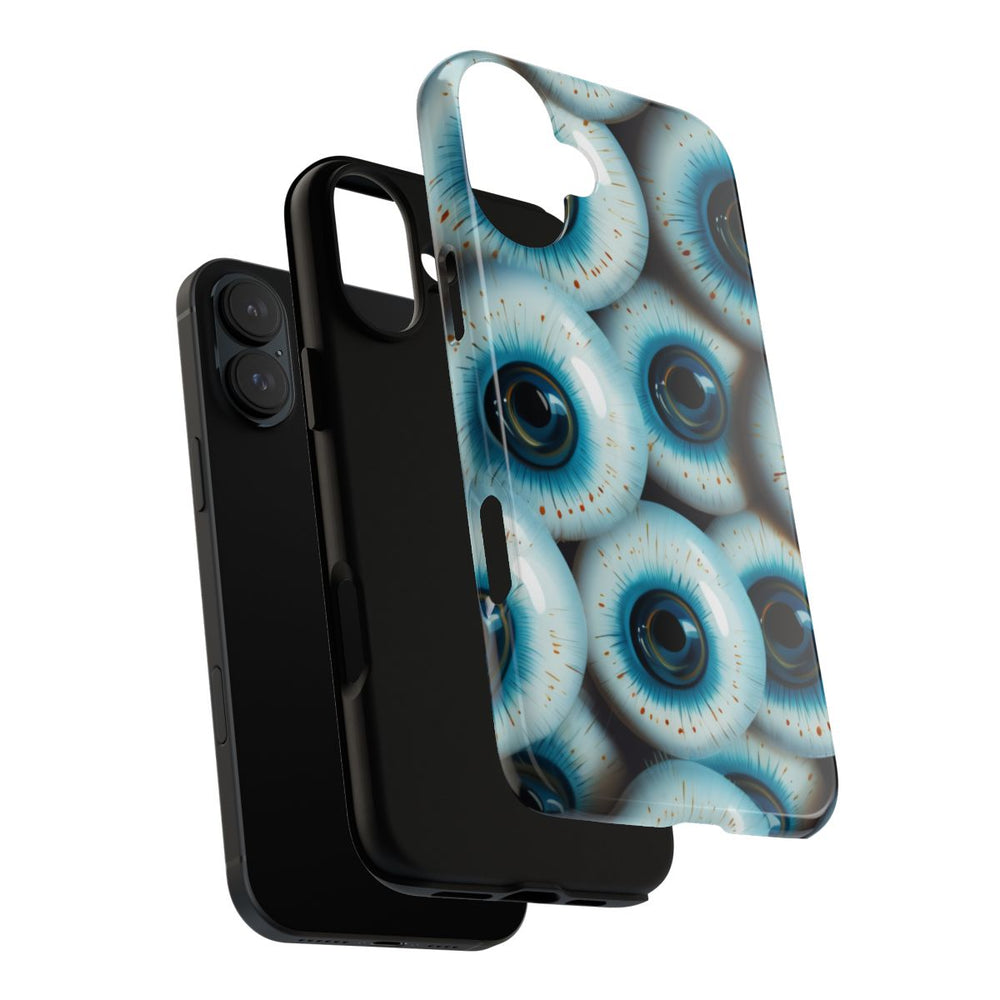 Glanzend Hoesje met Blauw Oogpatroon