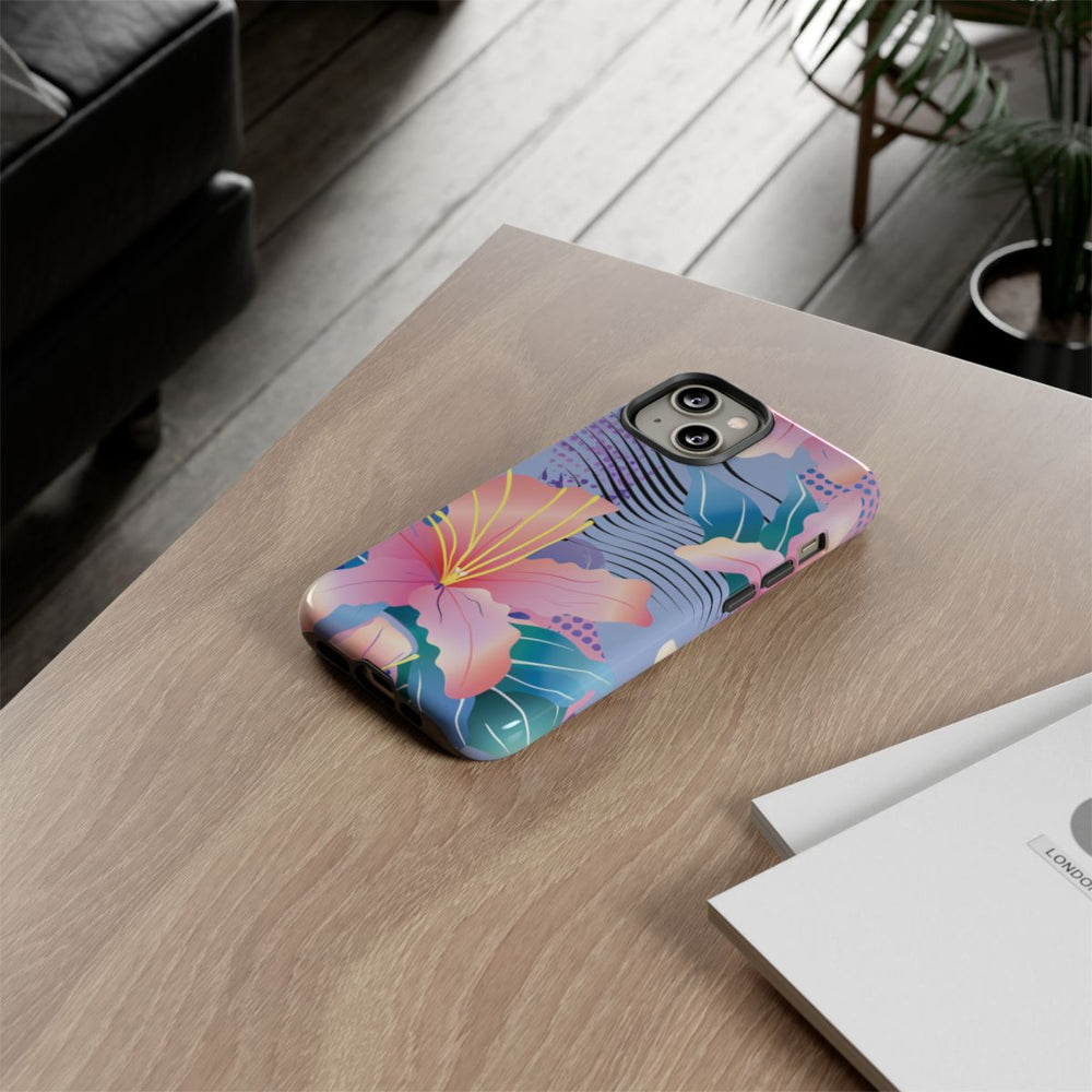 Roze Bloemenpatroon met Abstracte Accenten