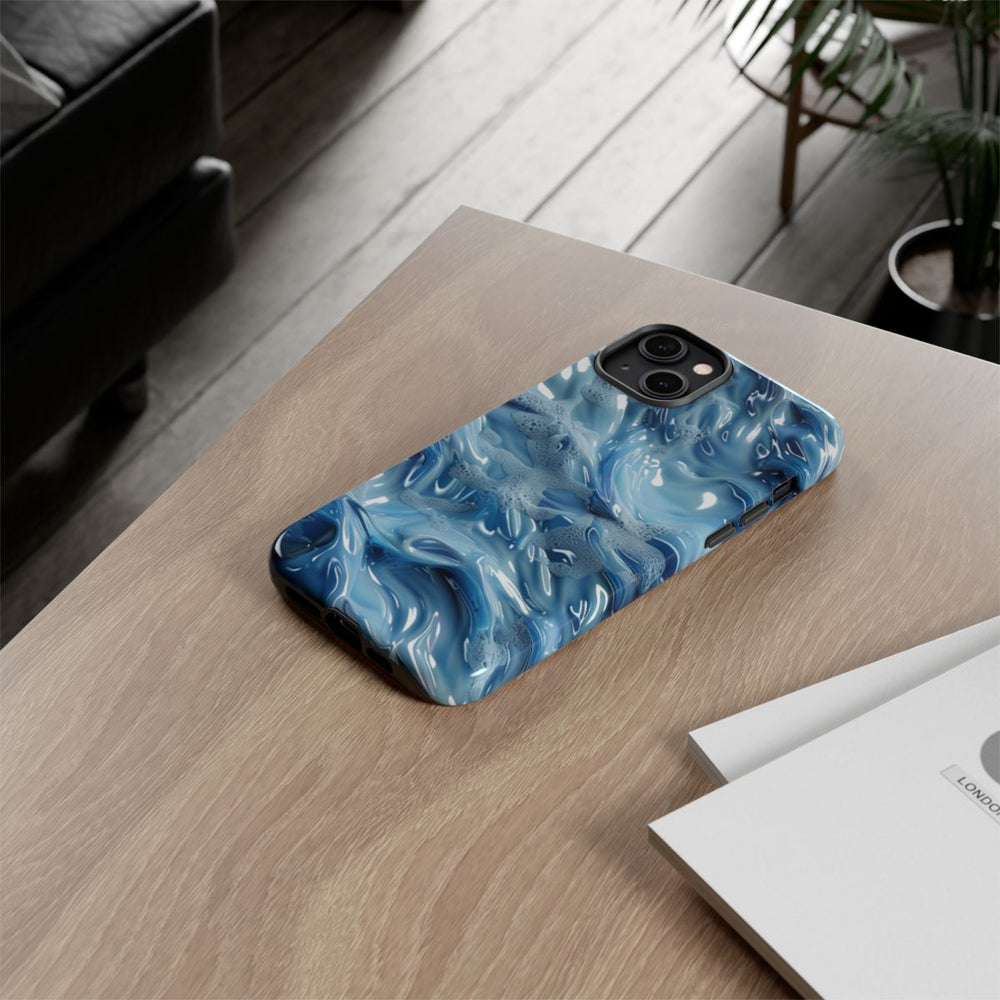 Blauw Abstract Golvend Patroon