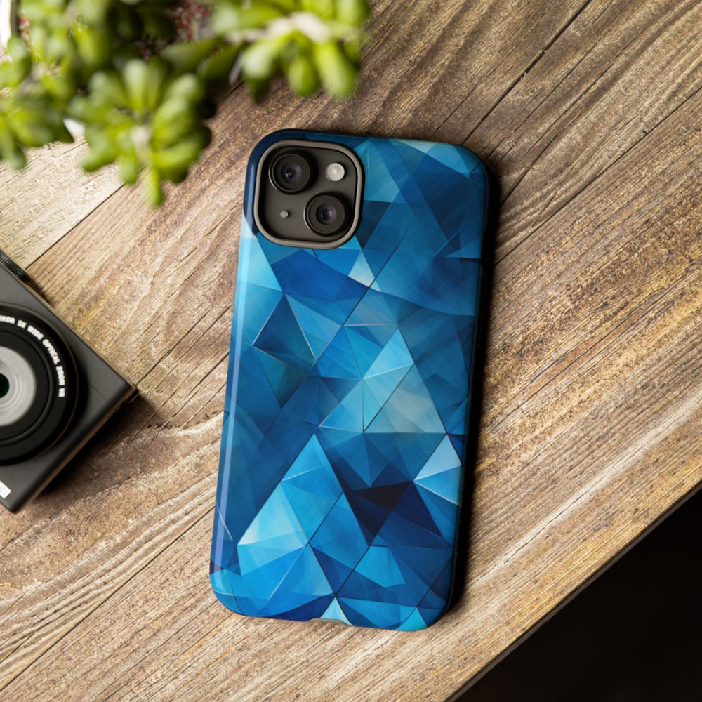 Blauw Geometrisch Driehoekenpatroon