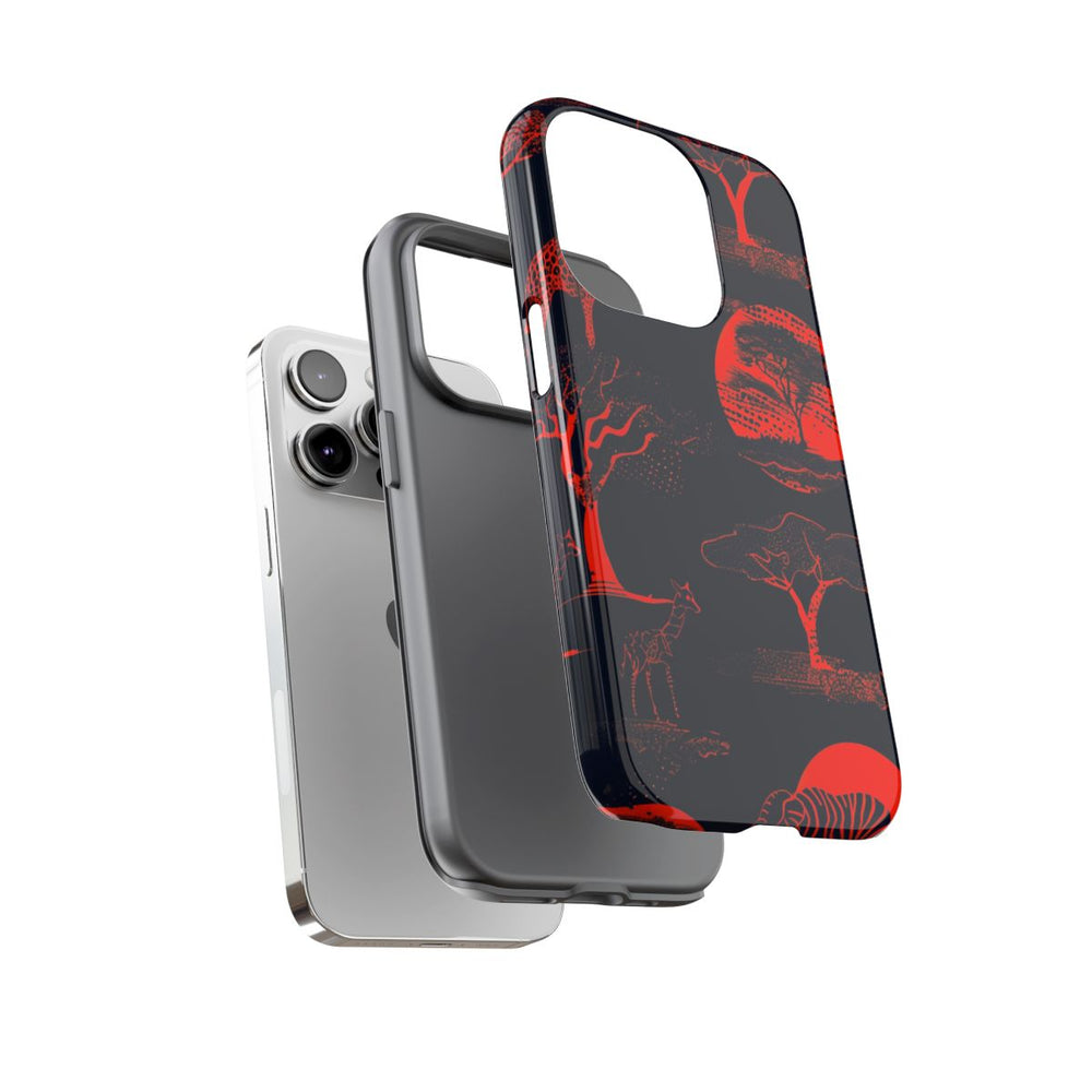 Rood Neon Afrikaans Dierenpatroon
