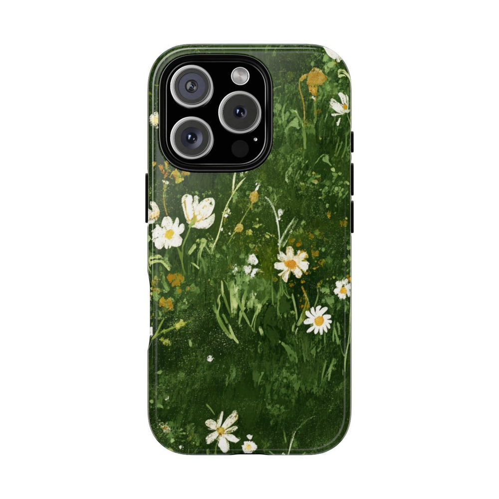Groene Weide met Witte Bloemen