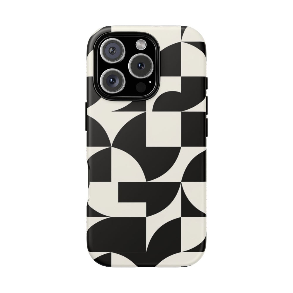 Zwart-Wit Geometrisch Abstract Patroon