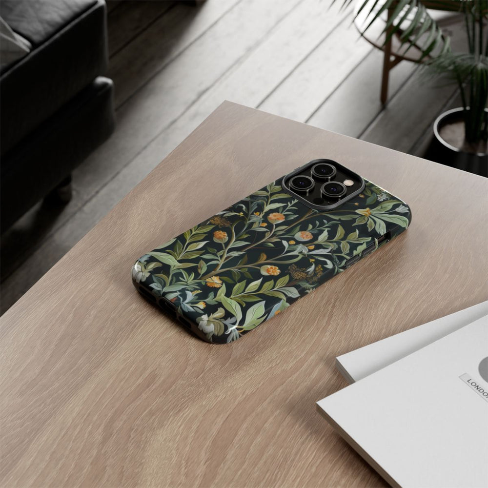 Gedetailleerde Botanische Illustratie met Oranje Bloemen
