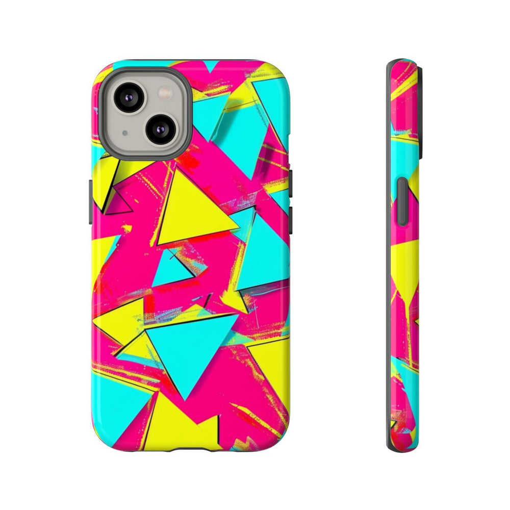 Neon Driehoeken Abstract Patroon