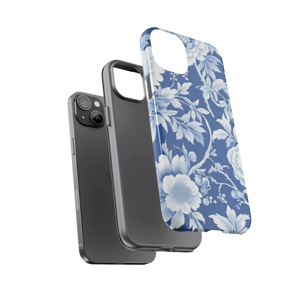 Blauw-Wit Bloemenpatroon