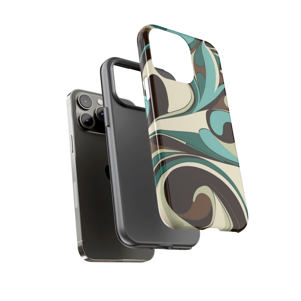 Abstracte Swirl in Teal en Bruin