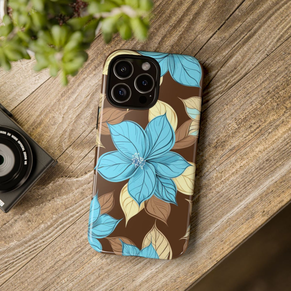 Turquoise en Beige Bloemenpatroon