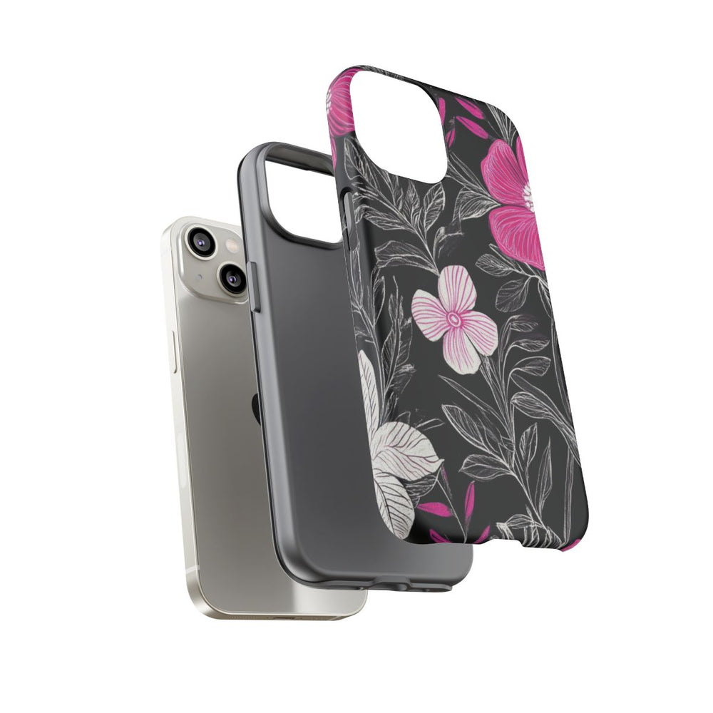 Roze en Witte Bloemenprint