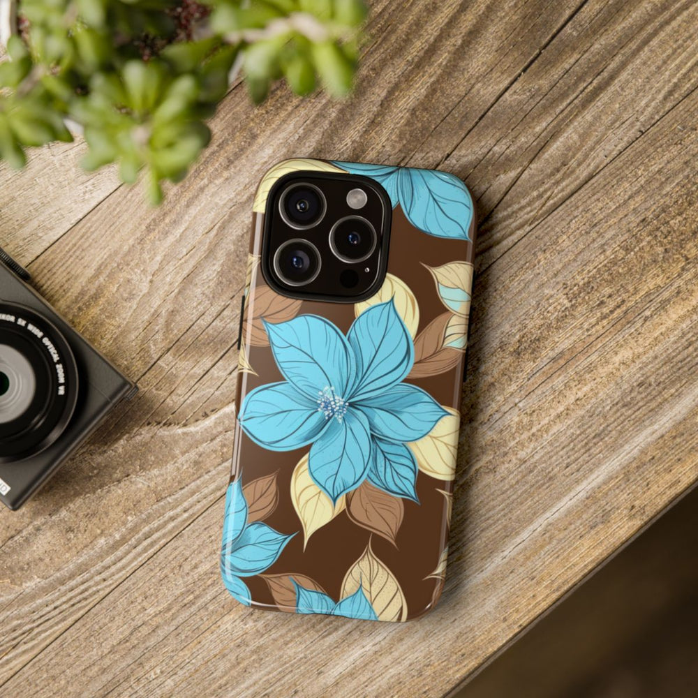 Turquoise en Beige Bloemenpatroon