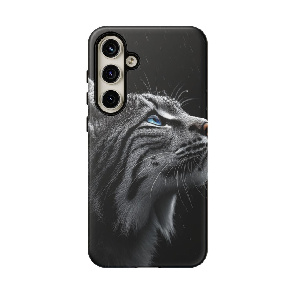 Zwart-Witte Lynx met Blauwe Ogen