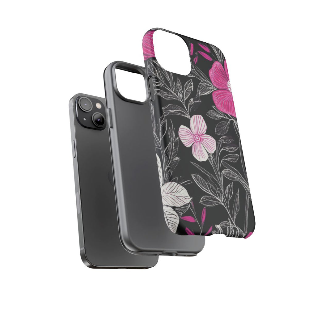 Roze en Witte Bloemenprint