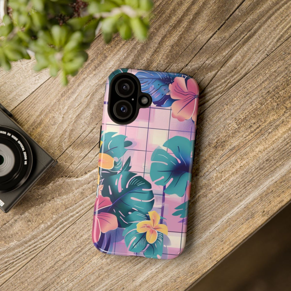 Tropisch Bloemenpatroon met Roze en Gele Bloemen