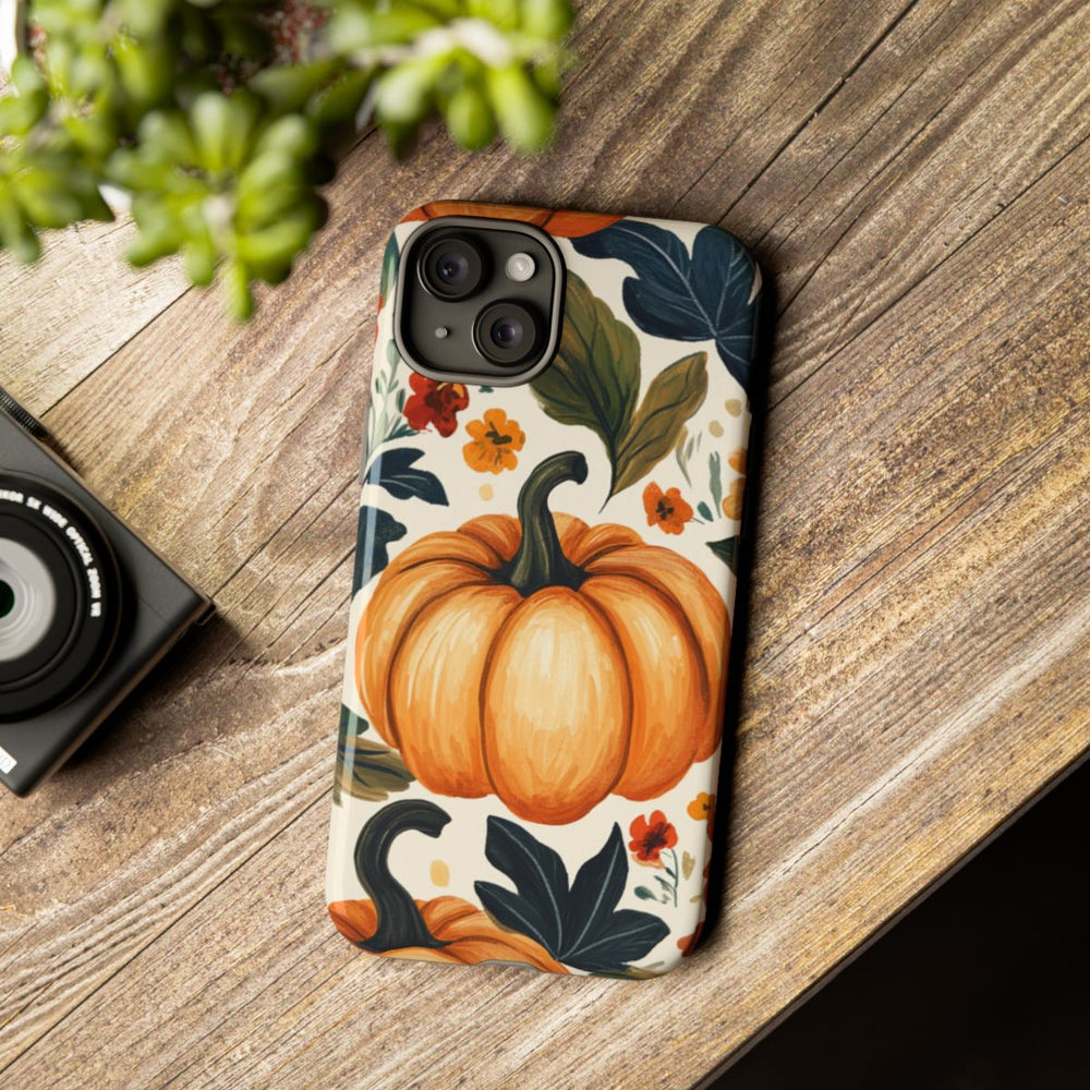 Herfst Pompoen en Bloemenpatroon