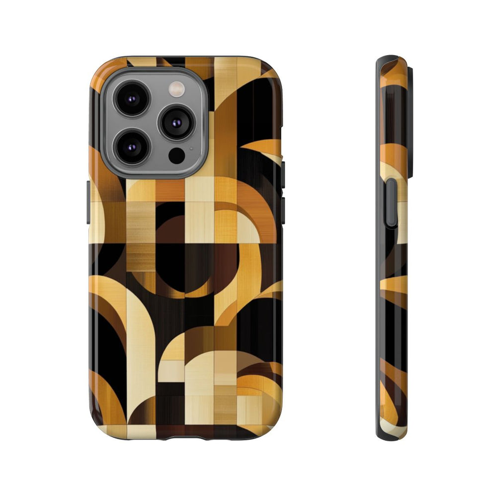 Geometrisch Bruin-Goud Art Deco Patroon