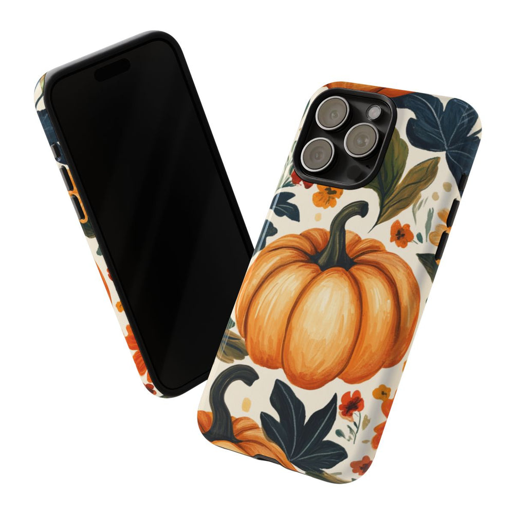 Herfst Pompoen en Bloemenpatroon