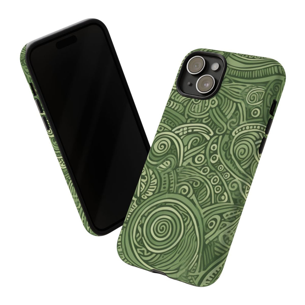 Abstract Groen Tribal Doodle Patroon