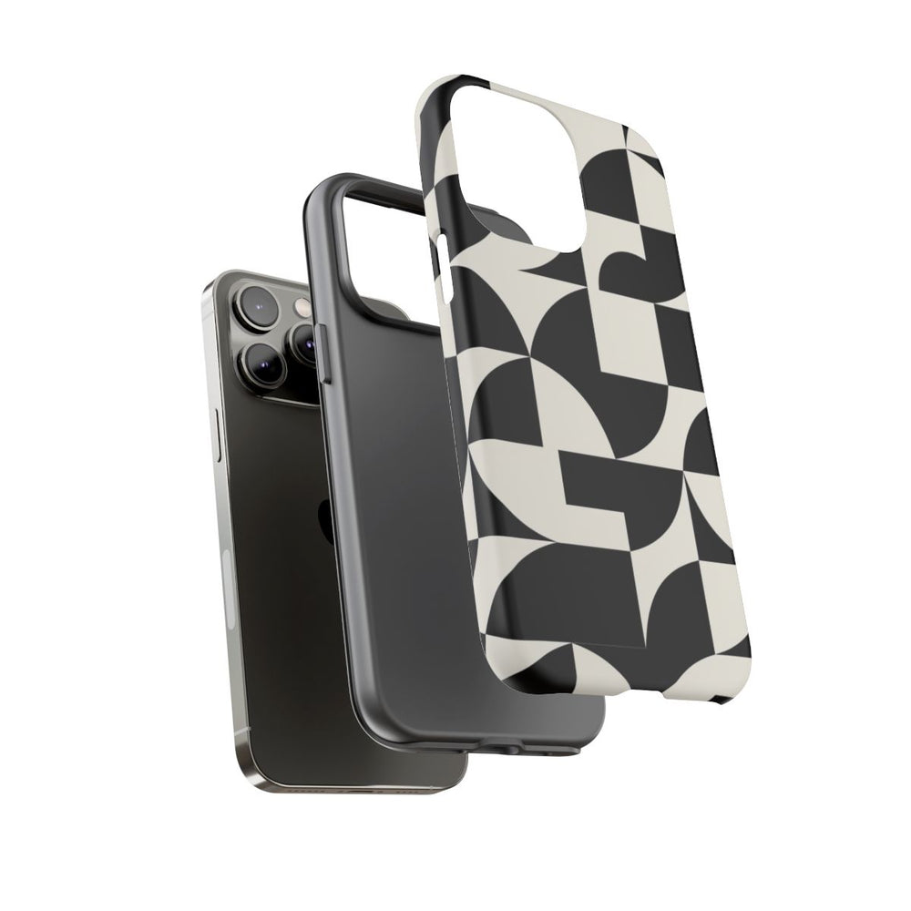 Zwart-Wit Geometrisch Abstract Patroon