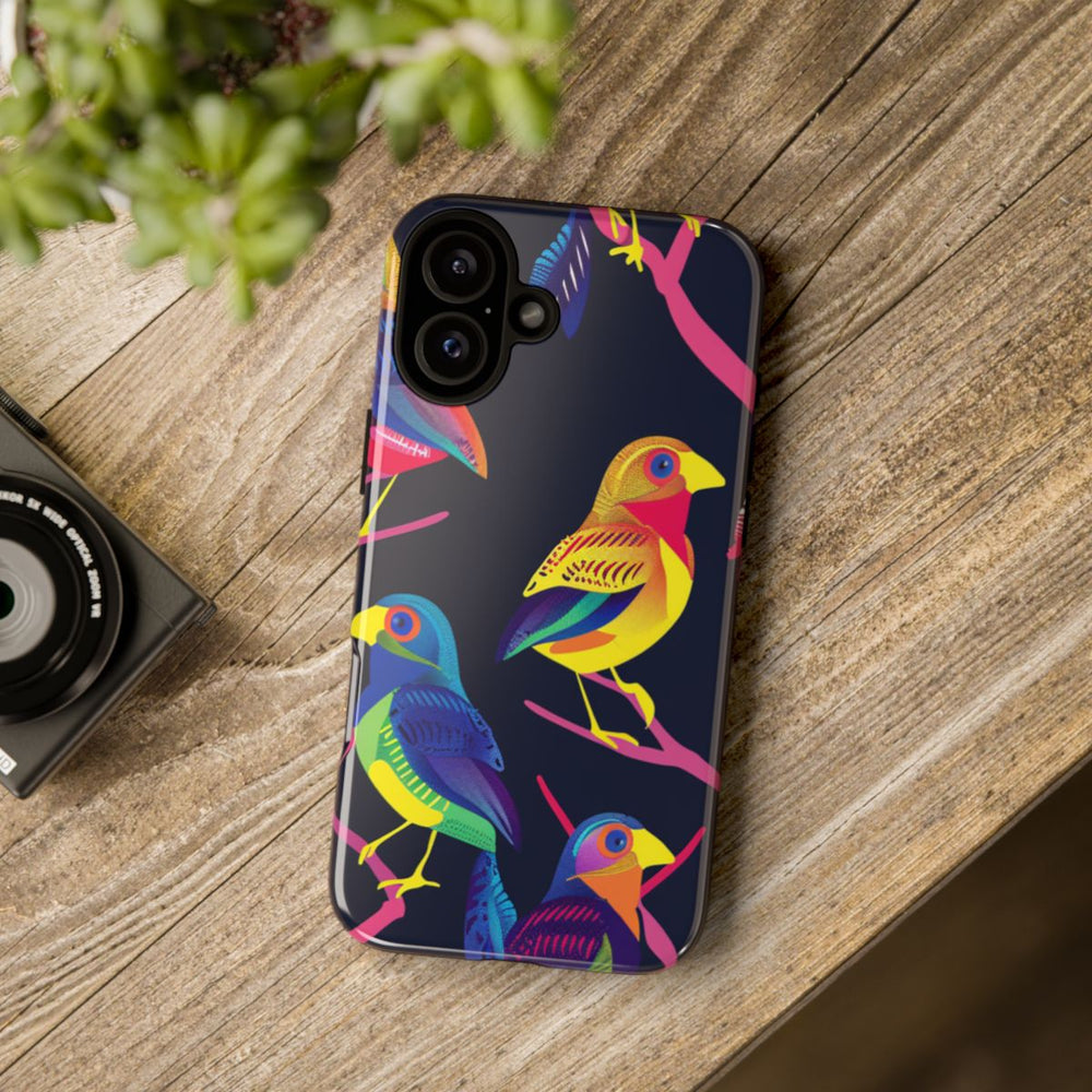 Neonkleurige Vogels op Takken