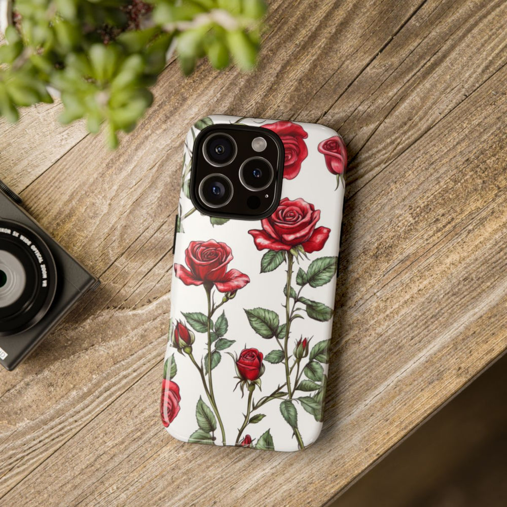 Rode Rozen Botanisch Patroon