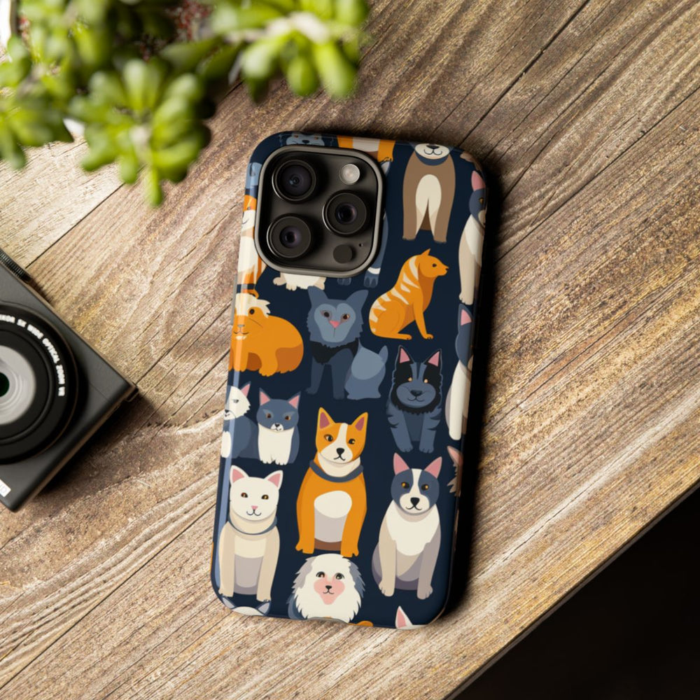 Kleurrijk Katten- en Hondenpatroon in Aantrekkelijke Kleuren