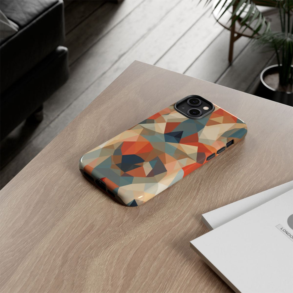 Geometrisch Abstract Patroon in Gedempte Warme Kleuren