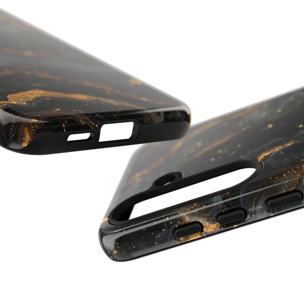 Zwart-Gouden Marmer Abstract Patroon