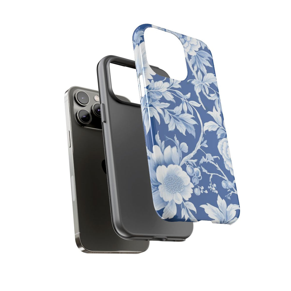 Blauw-Wit Bloemenpatroon