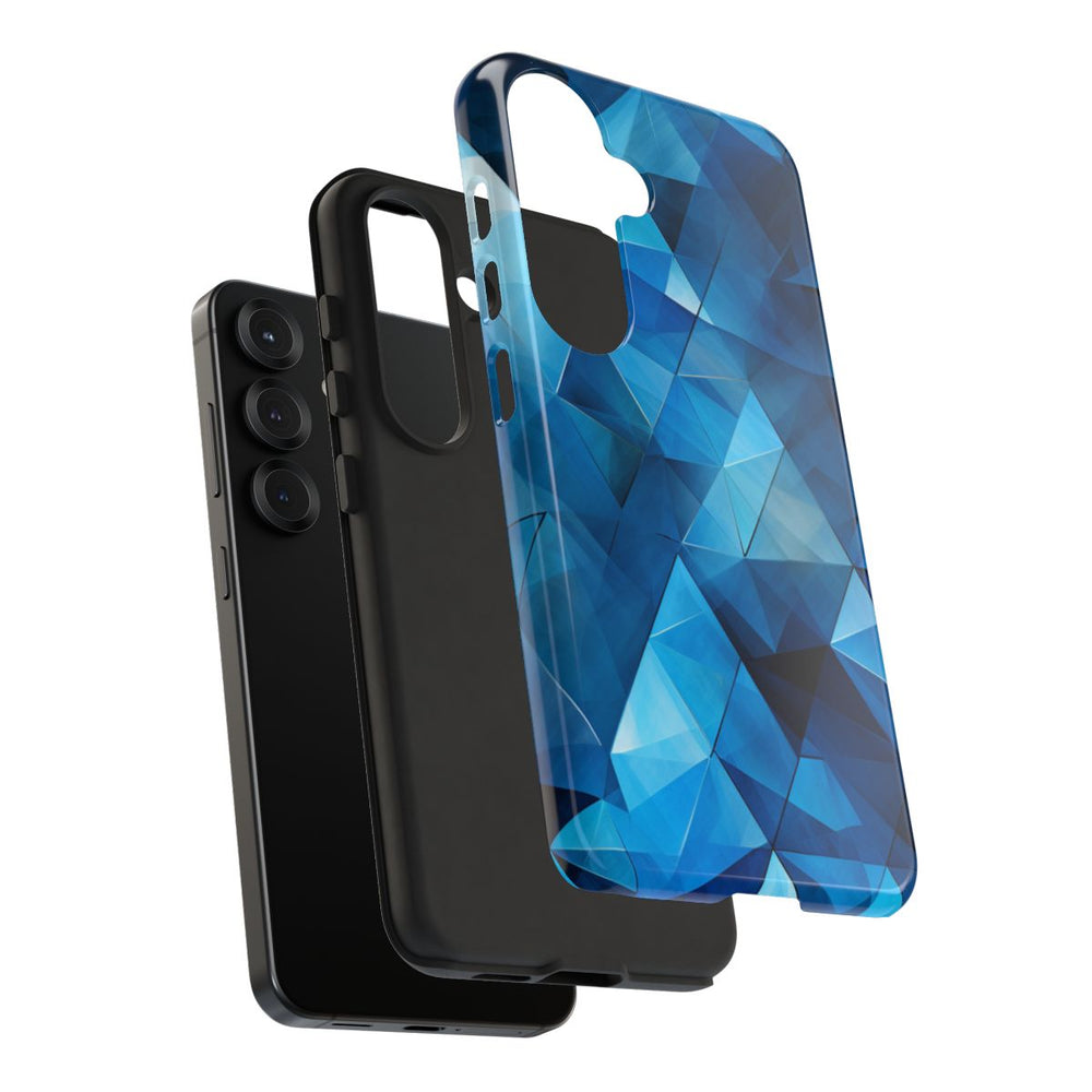 Blauw Geometrisch Driehoekenpatroon