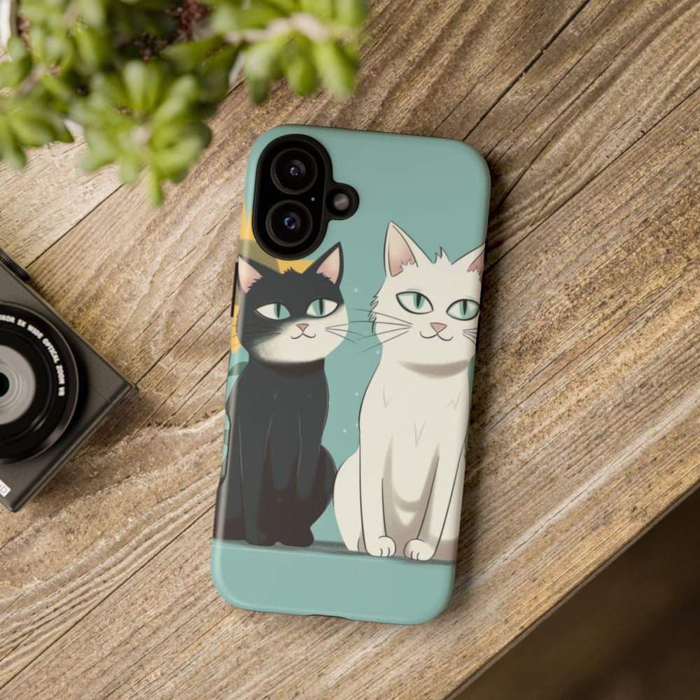 Twee Cartoonkatten met Zonnebloem