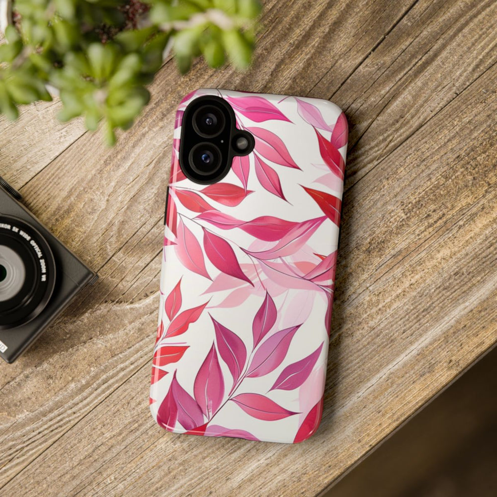 Roze en Rode Bladerenpatroon