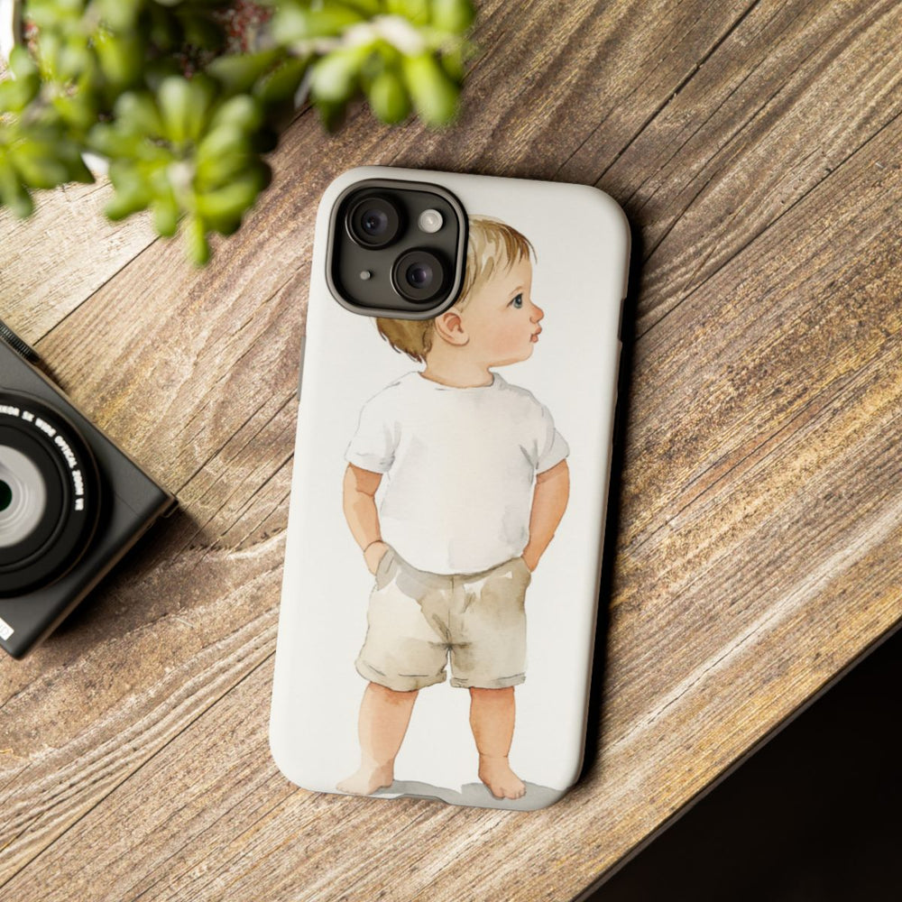 Minimalistische Waterverfillustratie van Babyjongen