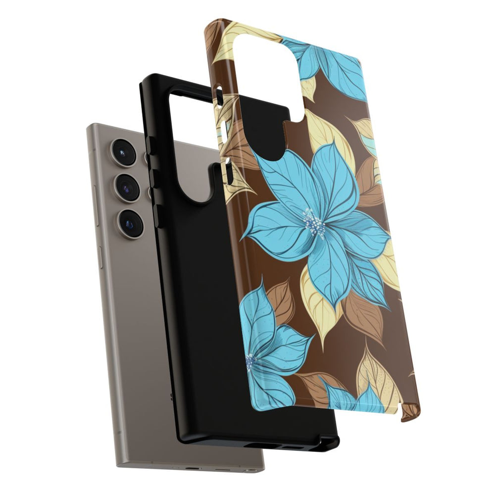 Turquoise en Beige Bloemenpatroon