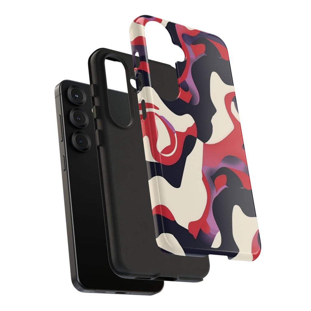 Abstract Rood-Zwart-Crème Patroon