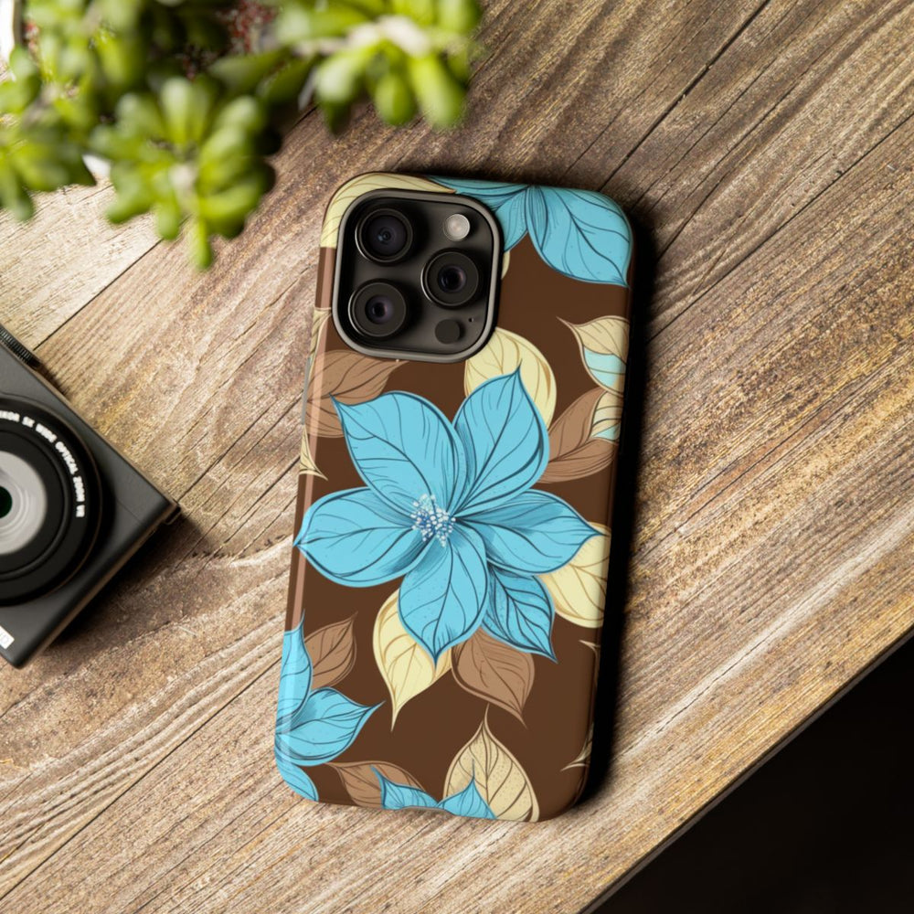 Turquoise en Beige Bloemenpatroon