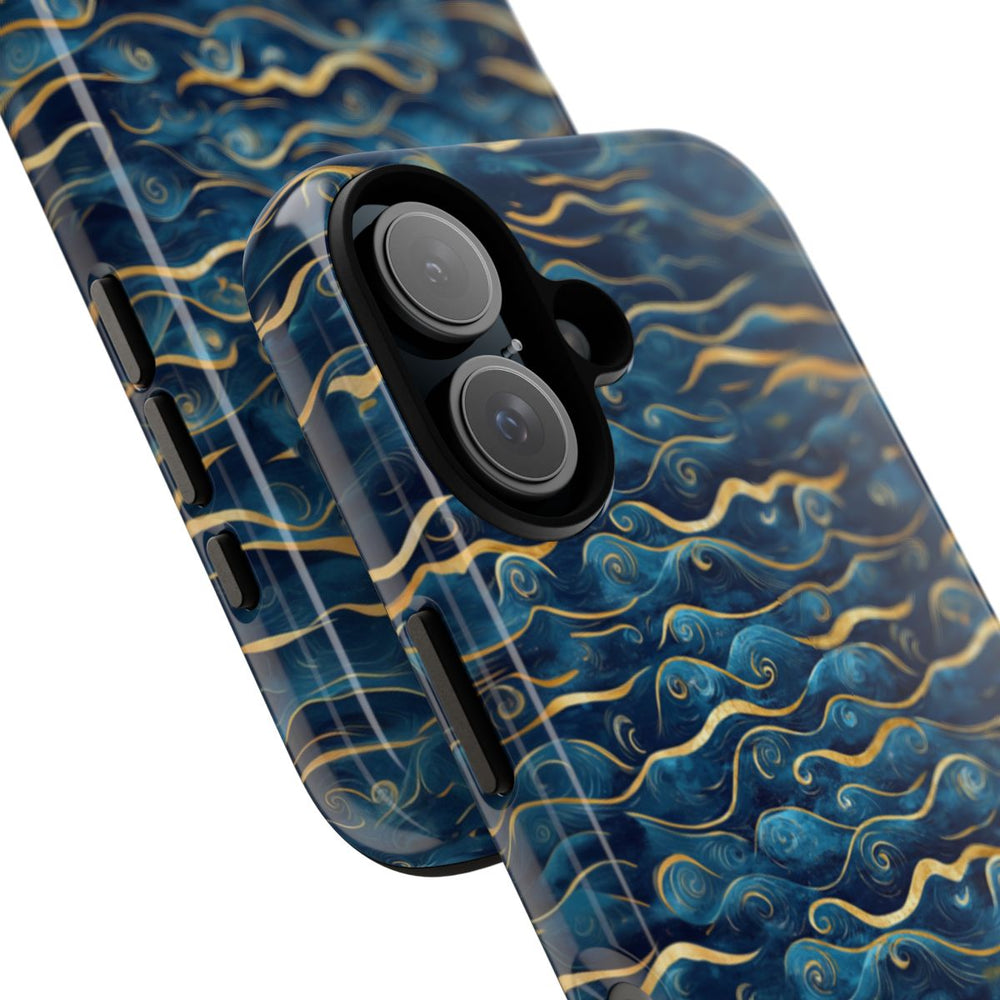 Blauw-Gouden Golfpatroon