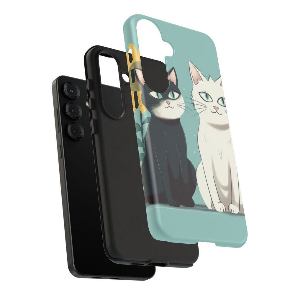 Twee Cartoonkatten met Zonnebloem