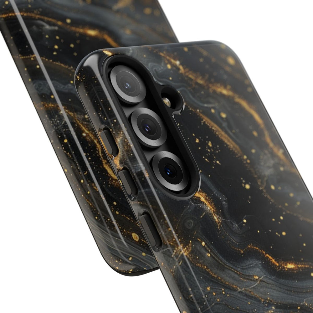 Zwart-Gouden Marmer Abstract Patroon