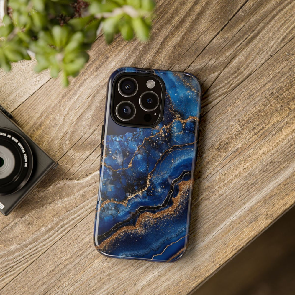 Blauw-Goud Geodepatroon