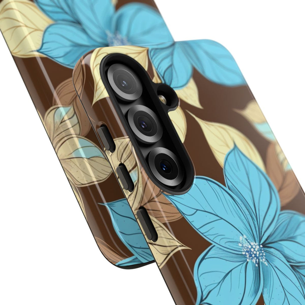 Turquoise en Beige Bloemenpatroon