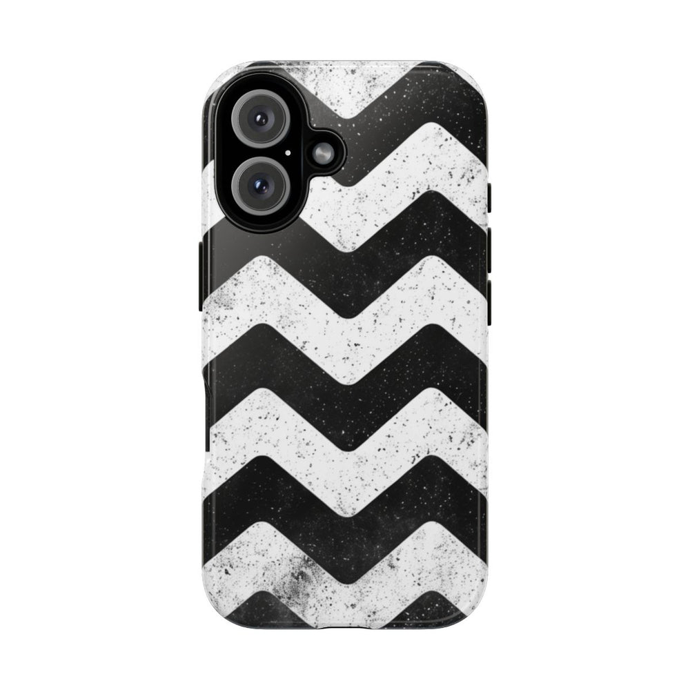 Zwart-Wit Zigzagpatroon met Vintage Effect