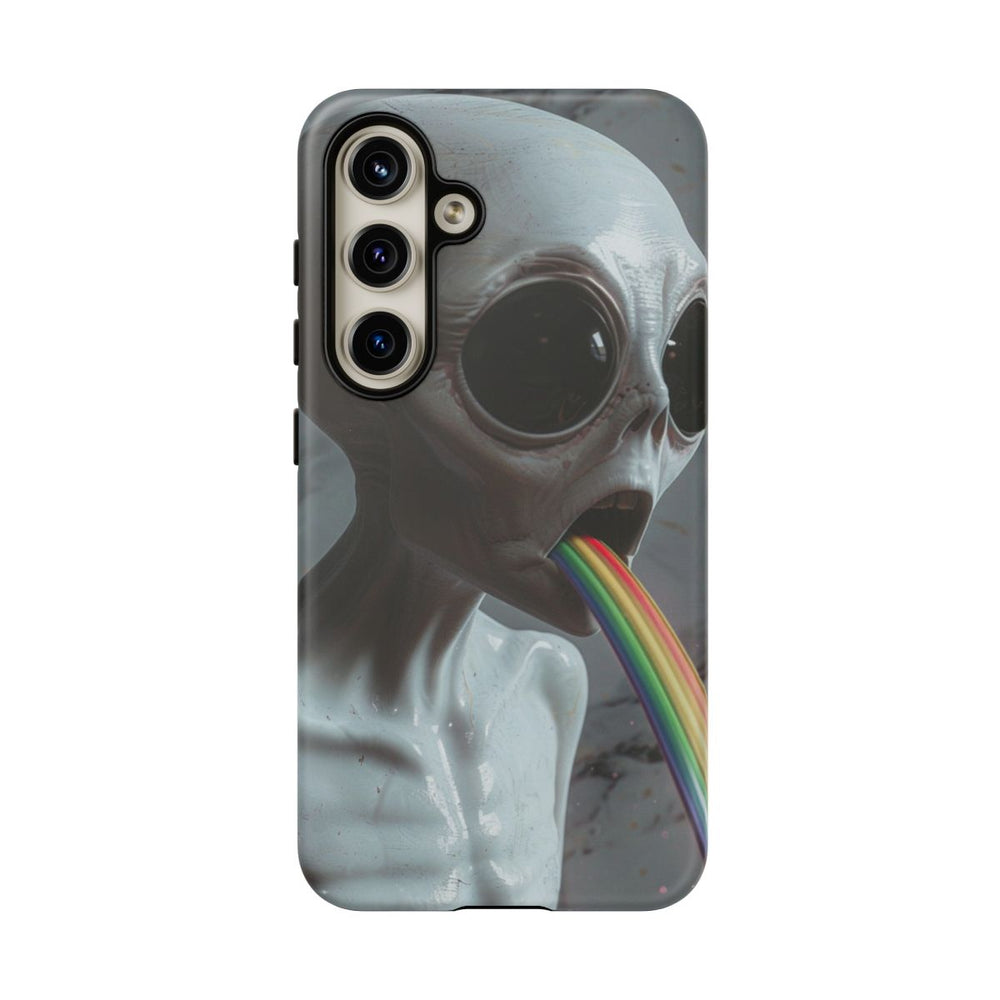 Grijze Alien met Regenboogstraal