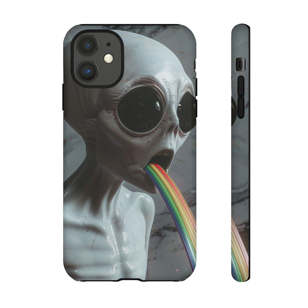 Grijze Alien met Regenboogstraal